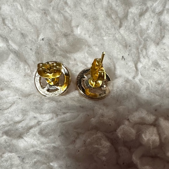 CELINE Gold and Rhinestone small buttons that have been turned into studs - Picture 8 of 15